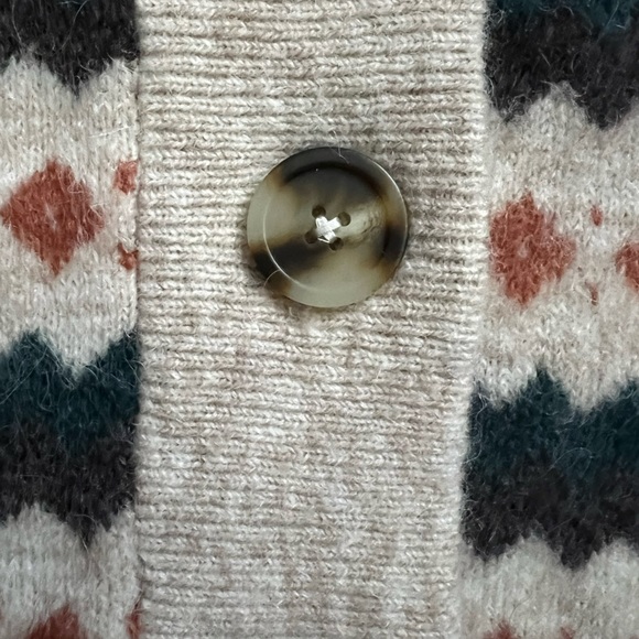 Madewell Adrienne Fair Isle Shawl Collar Alpaca Wool Blend Cardigan Women Small. - Picture 9 of 10